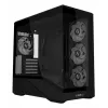 Mini Tower PC Case Lian Li Vector V100R MINI — Mini-ITX/Micro-ATX, rūdīts stikls, 3x120mm sānos + 1x120mm aizmugurē ventilatori, 2x 2.5 collu + 1x 3.5 collu nodalījumi, melns
