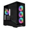 Mini Tower PC Case Lian Li Vector V100R MINI — Mini-ITX/Micro-ATX, rūdīts stikls, 3x120mm sānos + 1x120mm aizmugurē ventilatori, 2x 2.5 collu + 1x 3.5 collu nodalījumi, melns