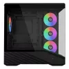 Mini Tower PC Case Lian Li Vector V100R MINI — Mini-ITX/Micro-ATX, rūdīts stikls, 3x120mm sānos + 1x120mm aizmugurē ventilatori, 2x 2.5 collu + 1x 3.5 collu nodalījumi, melns