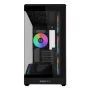 Mini Tower PC Case Lian Li Vector V100R MINI — Mini-ITX/Micro-ATX, rūdīts stikls, 3x120mm sānos + 1x120mm aizmugurē ventilatori, 2x 2.5 collu + 1x 3.5 collu nodalījumi, melns