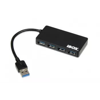iBox IUH3F56 interfeisa centrmezgls USB 3.2 Gen 1 (3.1 Gen 1) Type-A 5000 Mbit/s Melns