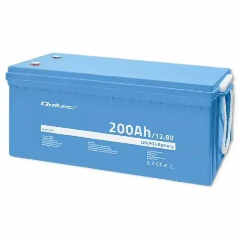 Qoltec 53707 Automašīnas akumulators litija dzelzs fosfāta 200 Ah 12,8 V