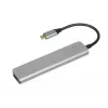 Dokstacija IBOX IUH3SL4K USB Type-C 5 Gbit/s, HDMI 4K@30Hz, PD līdz 100W, 2x USB-A, 2x USB-C, karšu lasītājs, sudraba