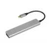 Dokstacija IBOX IUH3SL4K USB Type-C 5 Gbit/s, HDMI 4K@30Hz, PD līdz 100W, 2x USB-A, 2x USB-C, karšu lasītājs, sudraba