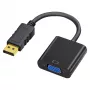 DisplayPort uz VGA adapteris IBOX IADPVGA, DisplayPort vīrietis uz 15-pin VGA sieviete, atbalsta 1080p, sudraba