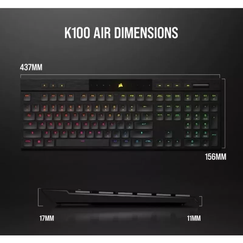 Tastatūra K100 RGB Air Wireless Ultra Thin Cherry MX