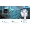 Galda ventilators Midea FT40-21M — 40 cm diametrs, 3 ātrumi, oscilācija, 25 W, balts