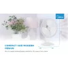 Galda ventilators Midea FT40-21M — 40 cm diametrs, 3 ātrumi, oscilācija, 25 W, balts