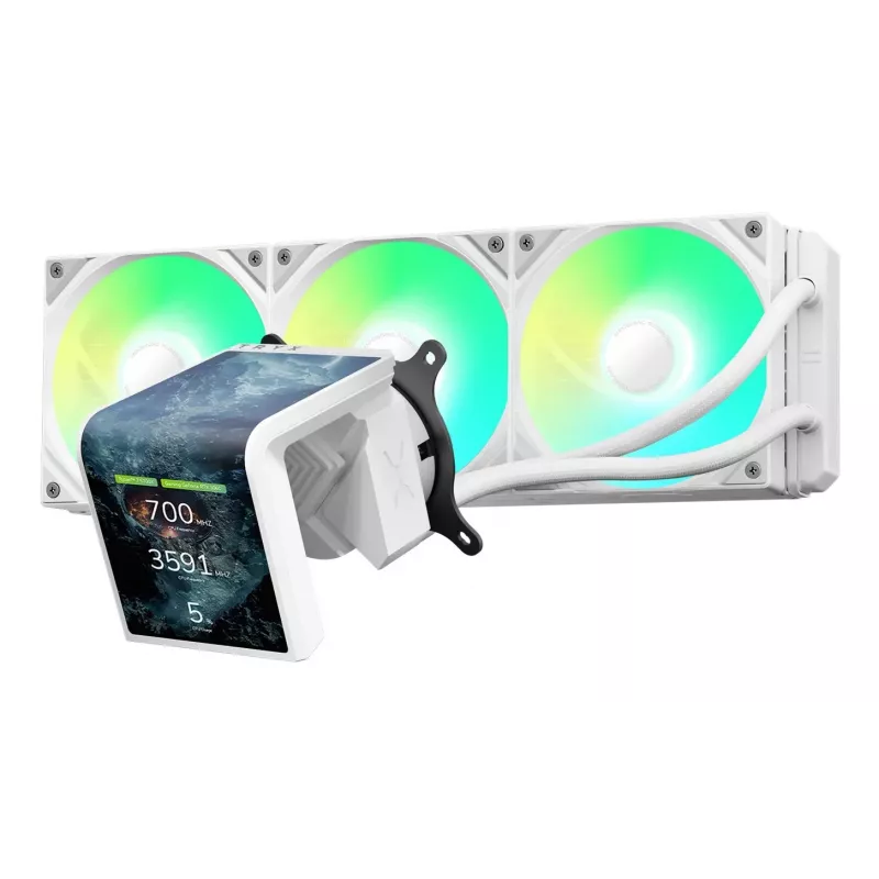 Šķidruma CPU dzesētājs TRYX PANORAMA SE ARGB 360 ar 3D-AMOLED displeju, 360 mm radiators