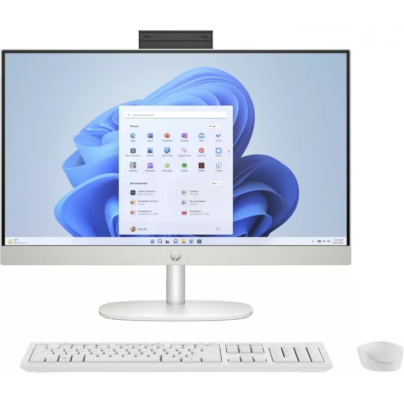HP 24-cr0312nw AMD Ryzen™ 5 7520U 60,5 cm (23.8) 1920 x 1080 px universāls dators 16 GB LPDDR5-SDRAM 512 GB SSD Windows 11 Home Wi-Fi 6 (802.11ax) Balta