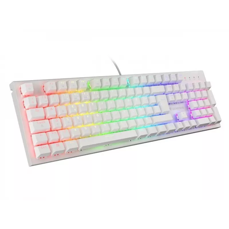 Mehāniskā spēļu tastatūra Genesis Thor 303 ar brūnajiem slēdžiem un RGB fona apgaismojumu