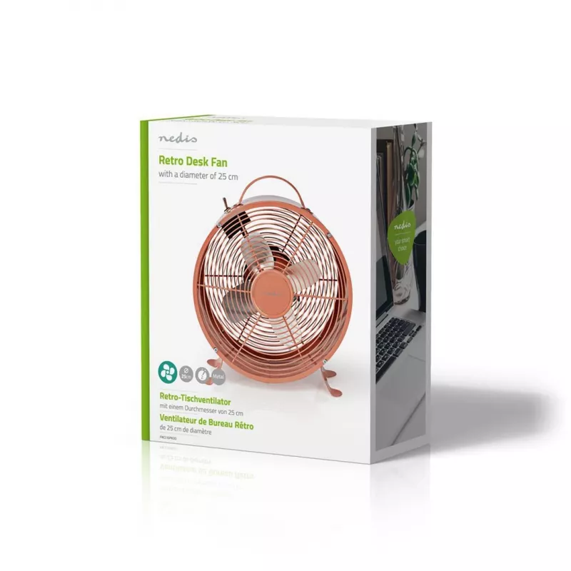 Nedis FNCL10PK20 mājsaimniecības ventilators rozā krāsā