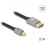 DeLOCK Mini DisplayPort uz DisplayPort kabelis 8K 60 Hz 2 m pelēks metāla