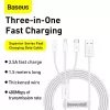 USB kabelis Baseus Superior USB 2.0 1.5m USB A USB C/Micro USB A/Lightning Balts