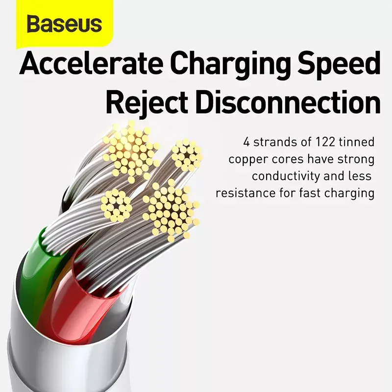 USB kabelis Baseus Superior USB 2.0 1.5m USB A USB C/Micro USB A/Lightning Balts