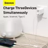 USB kabelis Baseus Superior USB 2.0 1.5m USB A USB C/Micro USB A/Lightning Balts