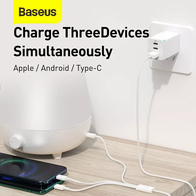 USB kabelis Baseus Superior USB 2.0 1.5m USB A USB C/Micro USB A/Lightning Balts