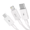 USB kabelis Baseus Superior USB 2.0 1.5m USB A USB C/Micro USB A/Lightning Balts