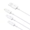 USB kabelis Baseus Superior USB 2.0 1.5m USB A USB C/Micro USB A/Lightning Balts