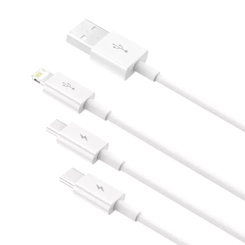 USB kabelis Baseus Superior USB 2.0 1.5m USB A USB C/Micro USB A/Lightning Balts