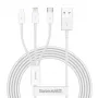 USB kabelis Baseus Superior USB 2.0 1.5m USB A USB C/Micro USB A/Lightning Balts