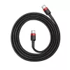 USB kabelis Baseus Cafule 2m USB C melns sarkans