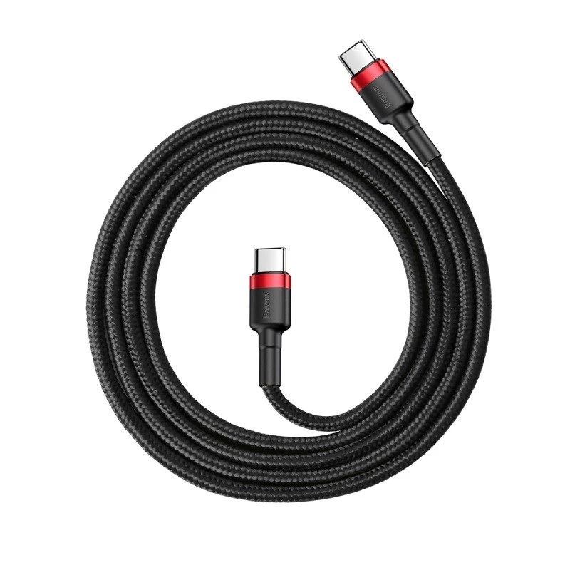USB kabelis Baseus Cafule 2m USB C melns sarkans