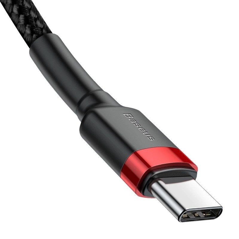 USB kabelis Baseus Cafule 2m USB C melns sarkans