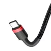 USB kabelis Baseus Cafule 2m USB C melns sarkans