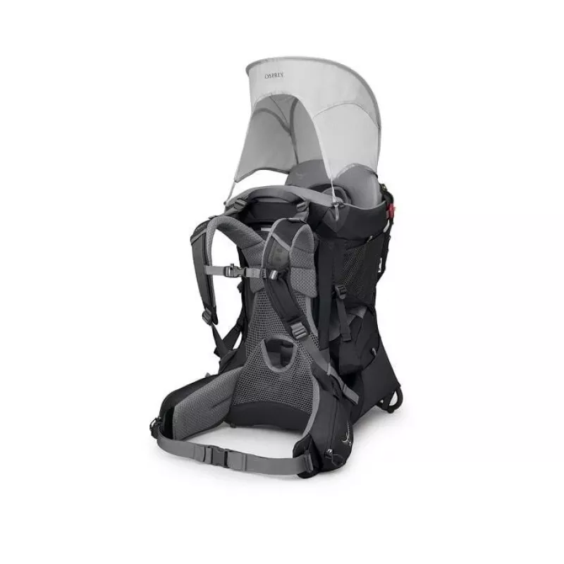 Bērnu pārvadātājs Osprey Poco Premium Tourist — Osprey, modelis 10005972/550/O/S, melns, viegls, ērts dizains