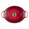 Le Creuset Signature ovāls cepešpanna ķiršu sarkanā krāsā 33 cm