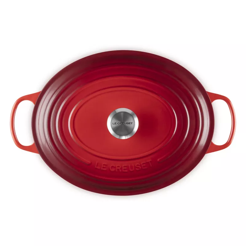 Le Creuset Signature ovāls cepešpanna ķiršu sarkanā krāsā 33 cm