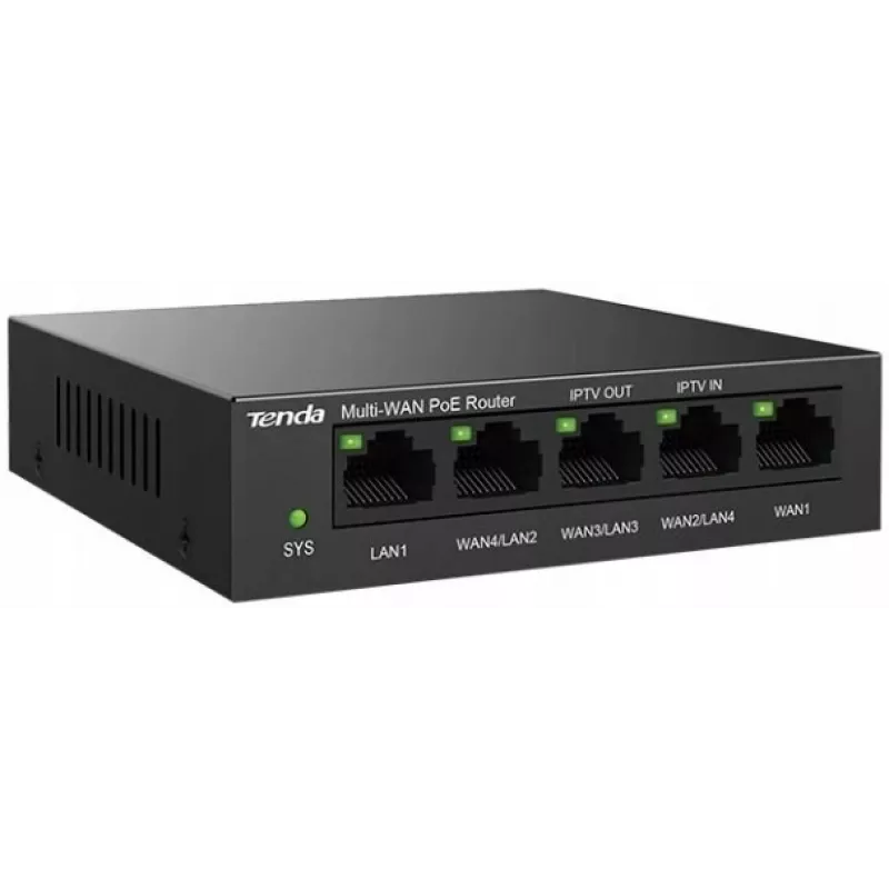 Vadu maršrutētājs Tenda G0-5G-PoE Gigabit Ethernet melns IPSec VPN