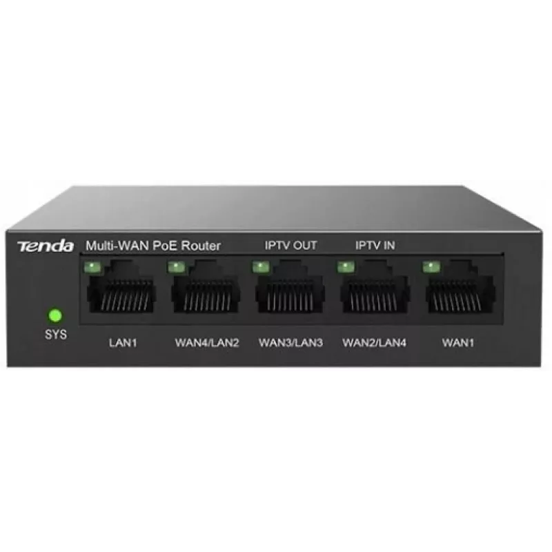 Vadu maršrutētājs Tenda G0-5G-PoE Gigabit Ethernet melns IPSec VPN