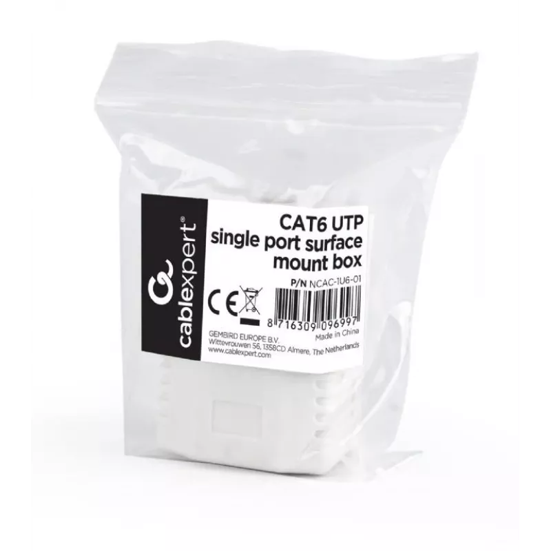 PoE adapteris Gembird NCAC-1U6-01 Cat6 kabeļiem, balts