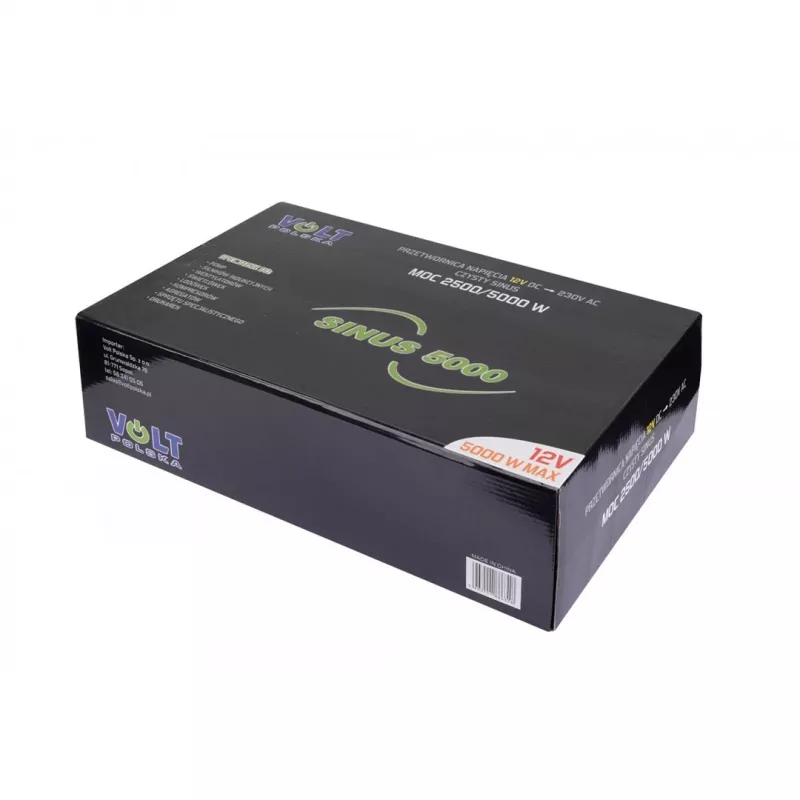 Strāvas pārveidotājs Volt SINUS 5000 12V uz 230V (nepārtraukta 2500W, maksimālā 5000W)