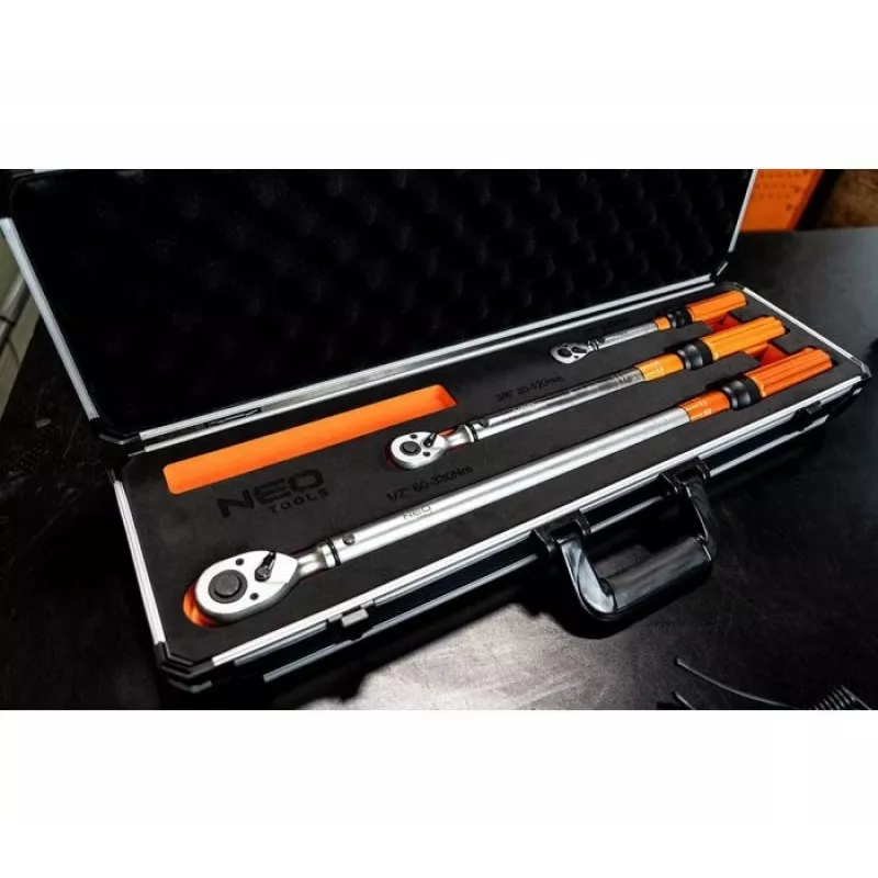 Neo Tools divvirzienu dinamometrisko atslēgu komplekts 1/4, 3/8, 1/2, 3 gab.