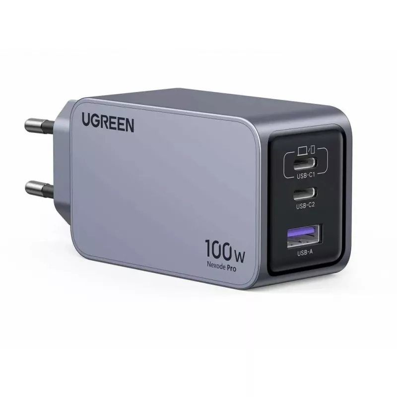 UGREEN iekštelpu lādētājs Nexode Pro 3 portu GaN PD ātrais lādētājs 2 USB Type-C