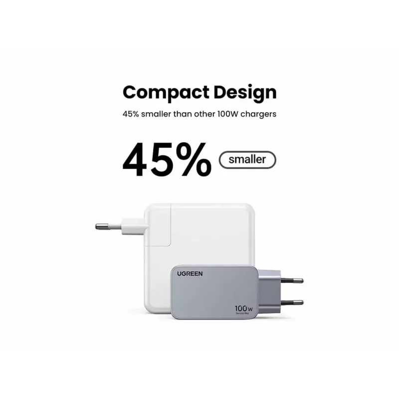 UGREEN iekštelpu lādētājs Nexode Pro 3 portu GaN PD ātrais lādētājs 2 USB Type-C