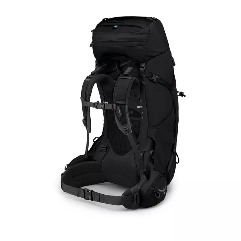 Mugursoma Osprey Aether 65 — 65 L, neilons, melna, 2,2 kg, 40 cm platums, vīriešu