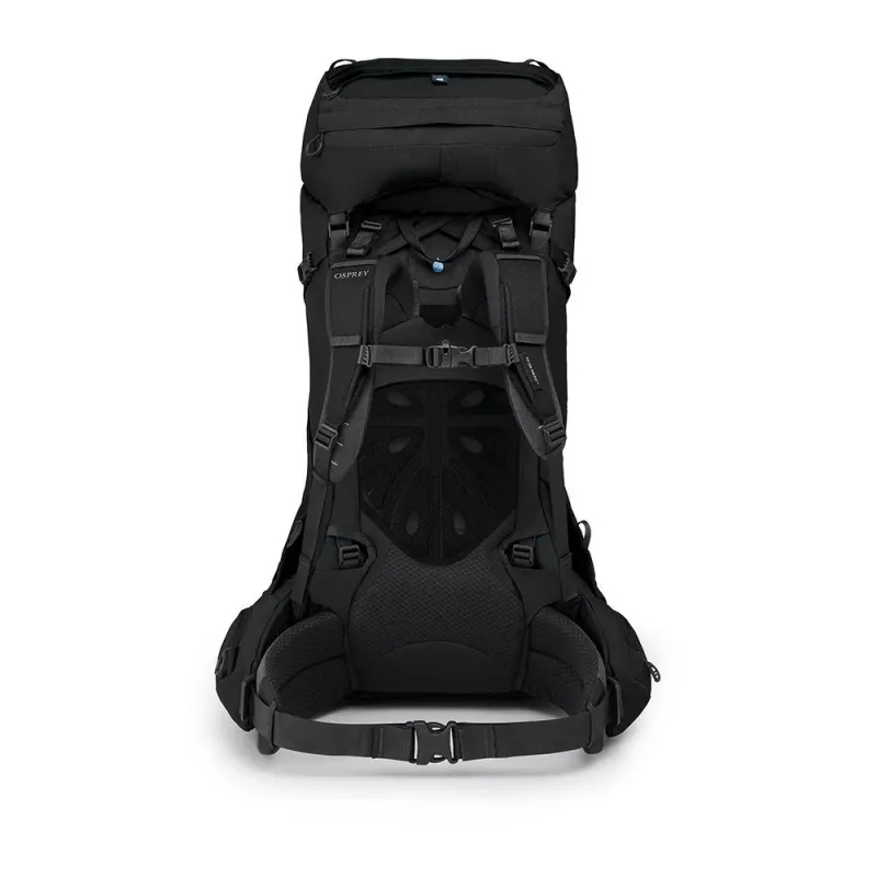 Mugursoma Osprey Aether 65 — 65 L, neilons, melna, 2,2 kg, 40 cm platums, vīriešu