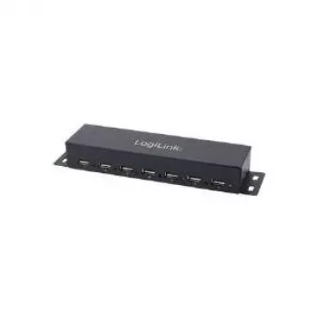 Logilink USB 2.0 centrmezgls 7 porti ar barošanas bloku UA0148