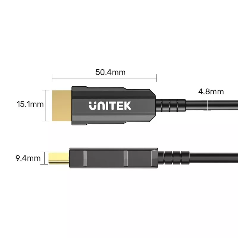 HDMI kabelis UNITEK C11072BK-50M 50m 18 Gbit/s 2.0 Melns