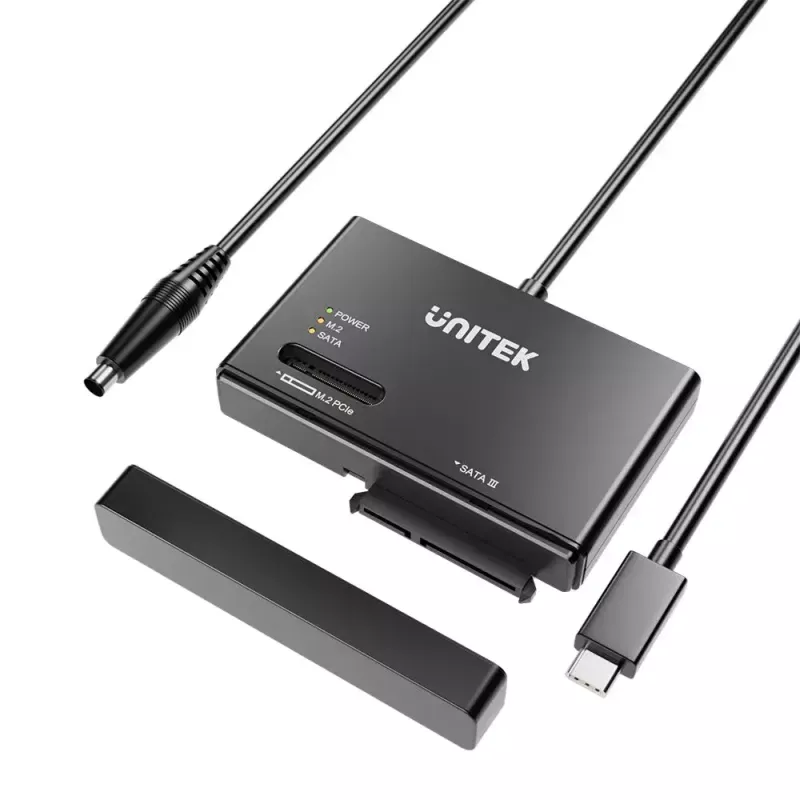 SSD korpuss UNITEK S1232A01-EU Melns M.2/2,5 collas/3,5 collas 10 Gbit/s
