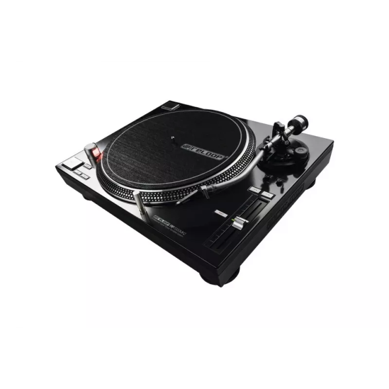 Tiešās piedziņas DJ atskaņotājs Reloop RP-7000 MK2 — 33/45/78 RPM, S veida tonārs, alumīnija disks, melns