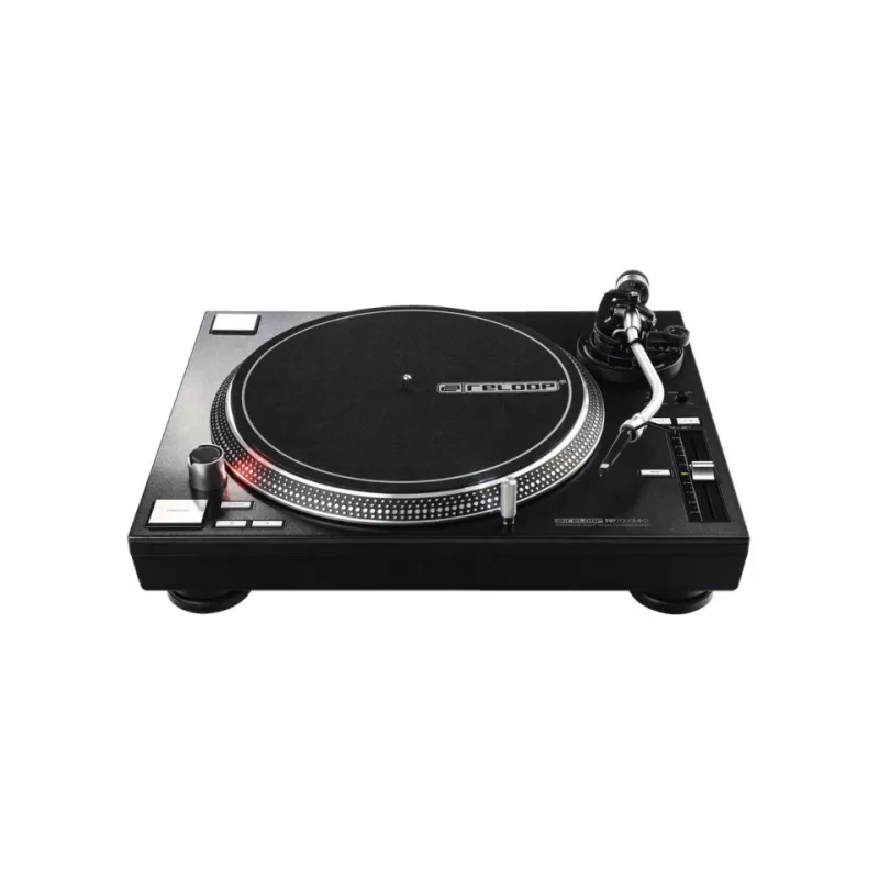 Tiešās piedziņas DJ atskaņotājs Reloop RP-7000 MK2 — 33/45/78 RPM, S veida tonārs, alumīnija disks, melns