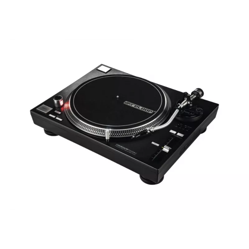 Tiešās piedziņas DJ atskaņotājs Reloop RP-7000 MK2 — 33/45/78 RPM, S veida tonārs, alumīnija disks, melns