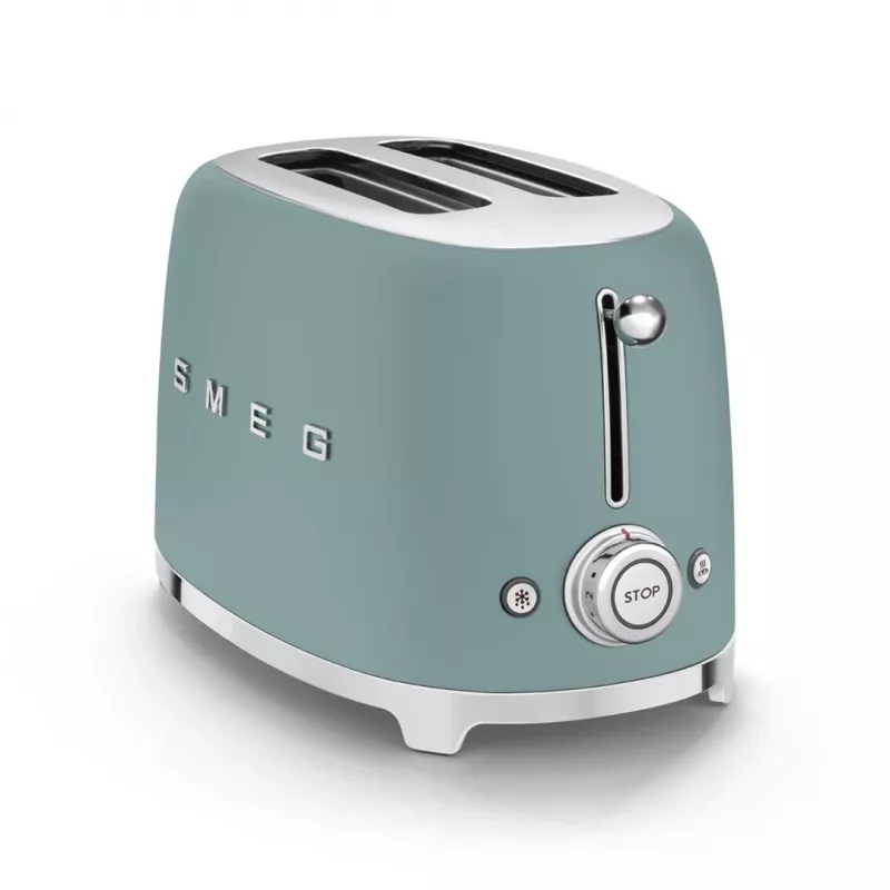 Smeg TSF01EGMEU tosteris 6 2 šķēles 950 W Hromēts, Zaļš