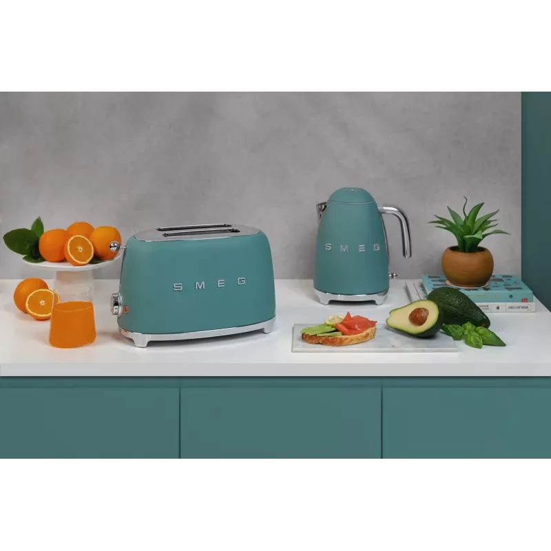 Smeg TSF01EGMEU tosteris 6 2 šķēles 950 W Hromēts, Zaļš