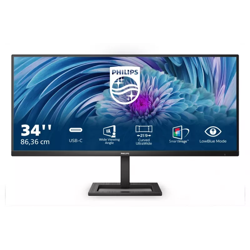 Philips E Line 346E2LAE/00 LED displejs 86,4 cm (34) 3440 x 1440 pikseļi Wide Quad HD LCD Melns (bojāts iepakojums)